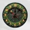 Reloj de Pared de Alto Gama Transfronterizo con Efecto 2D Hoja Verde Moda Creativo Decorativo de Cuarzo Sala de Estar Silencioso de Madera