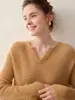 Suéter de Caxemira Tricotado Vazado de Indústria Pesada Feminino Gola Redonda Estilo Temperamento Pulôver Tricotado Espessado Emagrecimento Solto Base