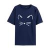 Europa y Estados Unidos transfronterizo creativo lindo gatito bidimensional personalidad moda verano cuello redondo manga corta camiseta talla grande holgada