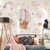 Tigre bonito girafa de ar quente balão adesivos de parede desenhos animados animal sala de estar bebê quarto decoração adesivos de papel de parede KL39048