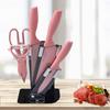 Juego de Cuchillos de Cocina de Paja de Trigo de 7 Piezas Nuevo Cuchillo de Cocina de Acero Inoxidable Juego de Cuchillos de Cocina con Tabla de Cortar Soporte para Cuchillos Personalizado