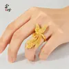 Anéis de Casal de Fênix Banhados a Ouro Estilo Antigo para Mulheres, Estilo Casamento Chinês, Ajustáveis, Alto Custo-Benefício, Em Estoque Venda por Atacado