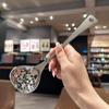 Cuchara pequeña de acero inoxidable con patrón martillado de textura de escama de pescado, cuchara de mesa, cuchara para tazón de sopa, cuchara para beber, juego de dos piezas