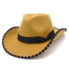 Comercio exterior borde deformado personalidad sombrero de jazz sombrero de caballero retro europeo y americano sombrero de actuación estilo británico sombrero de vaquero occidental