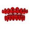 Aparelho Dental Colorido Hip-Hop Azul e Vermelho de Oito Dentes Brilhante, Moderno e Estiloso, Popular na Europa e América