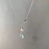 Collar de Mariposa Gota de Agua Helada para Mujer, Elegante y Lujoso, Diseño Único, Regalo para Mejores Amigas y Compañeras de Clase, Cadena para Clavícula