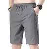 Pantalones Casuales Finos de Verano, Secado Rápido, Pantalones Rectos Holgados, Shorts Deportivos Elásticos y Duraderos de Seda de Hielo, Shorts con Cordón para Hombre