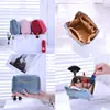 Bolsa de Maquiagem de Veludo Personalizada de Fábrica com Zíper e Alça, Cilindro Bordado para Batom, Bolsa de Cosméticos de Grande Capacidade, Atacado