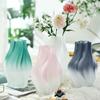 Vaso de vidro fosco novo de luxo leve estilo europeu decoração de casa sala de estar mesa de jantar arranjo de flores flor seca decoração de arte criativa