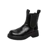 Botines Chelsea Cortos para Mujer, Estilo Nuevo Otoño/Invierno 2026, Cuero Suave Texturizado, Banda Elástica, Suela Gruesa, Tacón Grueso