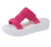 Transfronterizo Nuevo talla grande Suela gruesa Ligeras Pantuflas tejidas Zapatos de mujer Nuevo Europeo y americano Casual Lana Punta redonda Sandalias romanas