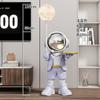 Decoração de piso grande de astronauta de luxo leve, armário de TV, decoração de sofá lateral, clube de hotel, mudança para nova residência