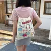 Mochila con Cordón de Dibujos Animados de Conejito Retro Original Bolsa de Lona de Gran Capacidad para Mujer Nueva 2025 Mochila de Viaje para Estudiante