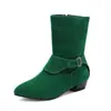 Botas Martin de Tacón Medio Estilo Europeo y Americano, Punta Fina, Tallas 40-48, Botas de Piel, Tacón Cuadrado, Cremallera, Botas para Mujer, Amazon, Aliexpress Botas para Mujer