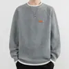 Suéter para Hombre de Invierno Engrosado Cálido Capa Base para Hombre Cuello Redondo Tejido de Punto Juvenil de Alta Gama Tejido de Punto de Color Puro