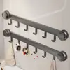 Fileira de ganchos adesivos para banheiro, gancho de ventosa, sem furar, resistente, para uso na cozinha e em casa, fileira de ganchos para roupas na parte de trás da porta