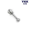 Tirador de cremallera YKK No. 3 cabezas de bola de acero metálico, cabeza de gota, varios colores en stock, accesorios para bolsos, ropa y carteras
