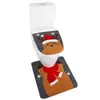 Juego de Baño Navideño Transfronterizo Muñeco de Nieve Navideño Anciano sin Rostro Cubierta de Inodoro Tapete de Piso Decoraciones Juego de Dos Piezas en Stock