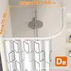 Barra Telescópica para Cortina de Ducha sin Taladro Curva en L en U Riel Curvo Cortina Divisoria Impermeable para Baño