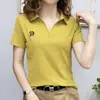 Popular en línea popular polo para mujer cuello en V manga corta camiseta para mujer 2022 verano nuevo estilo western reductor de edad top casual