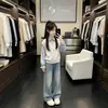 Novo Conjunto de Outono para Meninas Estilo Academia para Crianças de Tamanho Médio e Grande, Top Bonito Falso Duas Peças, Roupa Infantil, Solto, Versátil, Roupa Casual