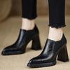 Sapatos Elegantes com Elástico para Mulheres, Novo Modelo 2026, Plataforma Impermeável, Versáteis Sapatos Pretos de Corte Profundo Resistentes ao Desgaste de Salto Alto para Mulheres