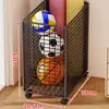 Cesta de Almacenamiento para Esterilla de Yoga para el Hogar con Ruedas Extraíble Estante de Almacenamiento Multifuncional para Equipo de Fitness Raqueta de Bádminton