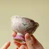 Taza de Maestro con Pie Alto, Boca de Flor de Zorro de Nueve Colas Pintada a Mano con Alto Valor Estético, Taza de Té Casera Rosa Pastel