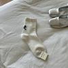 Calcetines de estilo coreano para niña, suaves y con lazo en el talón, hasta la mitad de la pantorrilla, con pequeños zapatos de cuero.