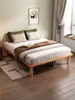 Cama de Madera Maciza sin Cabecero, Cama Tatami, Cama Flotante de Madera de Haya, Cama Plana Minimalista Moderna, Cama Grande para Dormitorio, Personalizable