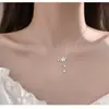 Colar Pingente Flor de Concha Luochen Doce Fresco Estilo Floresta Design Elegante Corrente para Clavícula Feminina Joia Presente de Amizade