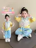 Conjunto de moletom com gola de coelho de desenho animado para bebê menina, conjunto para primavera e outono, estiloso e fofo, conjunto de duas peças de calça de moletom casual para meninas