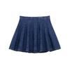 Primavera 2025 Nueva Moda Transfronteriza Europea y Americana para Mujer, Color Sólido Lavado, Falda Mini de Mezclilla con Cremallera, Forma A