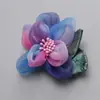Grampo de Cabelo Estilo Coreano Presilha Broche Decorativo Acessórios de Joalheria Semi-acabados Flores de Tecido de Gaze de Seda Estames de Chiffon Atacado