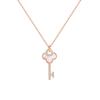 Singapur Nicho Zircón Blanco Fritilaria Llave Collar Collar Mujer Moda Lujo Ligero Diamante Flash Colgante de Llave Cadena de Collar