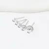 Base para pendientes de perla con pasador de plata s925, base redonda para pendientes con bandeja chapada en oro de 18K, accesorios para pendientes DIY, pasadores de pendientes personalizados A64