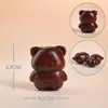 Acessórios de urso e gato de desenho animado em madeira de pêssego e sândalo, componentes DIY, pequenos ornamentos de madeira, pingentes e itens decorativos