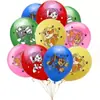 Balão com tema de cachorro da equipe de latidos transfronteiriços, traje de balão, layout de festa de aniversário, balão de látex com estampa de animal de estimação