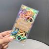 Nova Caixa Colorida de Doces Corda de Cabelo Anéis de Cabelo Infantis Anéis de Toalha para Meninas Corda Elástica Tendões de Borracha Anel para Polegar de Bebê Cobertura de Couro