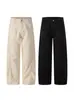 Nanxia Spring Marca Moderna Estilo Americano Simples Padrão Espinha de Peixe Old Money Algodão Puro Versátil Calça Casual para Homens Caimento Solto Calça Versátil