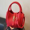 Bolso de Hombro Retro Moderno Maillard Style 2025 Elegante Bolso Cruzado de un Solo Hombro Tipo Cubo Bolso de Mano para Mujer