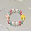 [Primavera Colorida] Pulsera Linda de Cuentas de Color Caramelo Dopamina Pulsera de Flor Amor Pulsera de Cuentas de Color