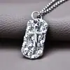 Colar de prata de lei S925 para meninos ins moderno retrô personalizado design de nicho pingente de caveira cruz masculina atacado