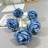 Rosa de ensueño de cinco cabezas rama única rosa redonda arreglo floral coreano para boda flor de seda arreglo floral fresco para salón de bodas pared flor de seda