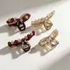 Pinza para el Cabello de Camelia con Perlas y Pedrería de Lujo Ligero en Varios Tamaños para Mujer, Accesorio para el Cabello de Moda y Elegante para la Parte Trasera de la Cabeza, Pasador, Pinza de Tiburón