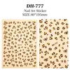 Adesivo de Unha Estampa de Leopardo Maillard Plano com Suporte Adesivo Estampa de Leopardo Clássica Versátil Adesivo de Unha DIY Joia Estilo Dh