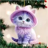 Colgante de Patineta Plana de Acrílico Nuevo Transfronterizo, Coche de Gato, Blanco Lechoso Estándar