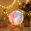 Lâmpada da Lua Luz Noturna Esfera Estrelada Luminária de Mesa Decorativa