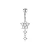 Set de 9 Piezas de Anillos para Ombligo de Acero Inoxidable con Doble Cabeza Sexy Incrustada con Diamante de Zirconia 5A Clavo para Ombligo Piercing de Ombligo Joyería para Clavos de Ombligo