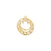 Venta al por mayor de fábrica accesorios de joyería semiacabados material metal incrustado colgante de circón colgante para collar pulsera pendientes diy